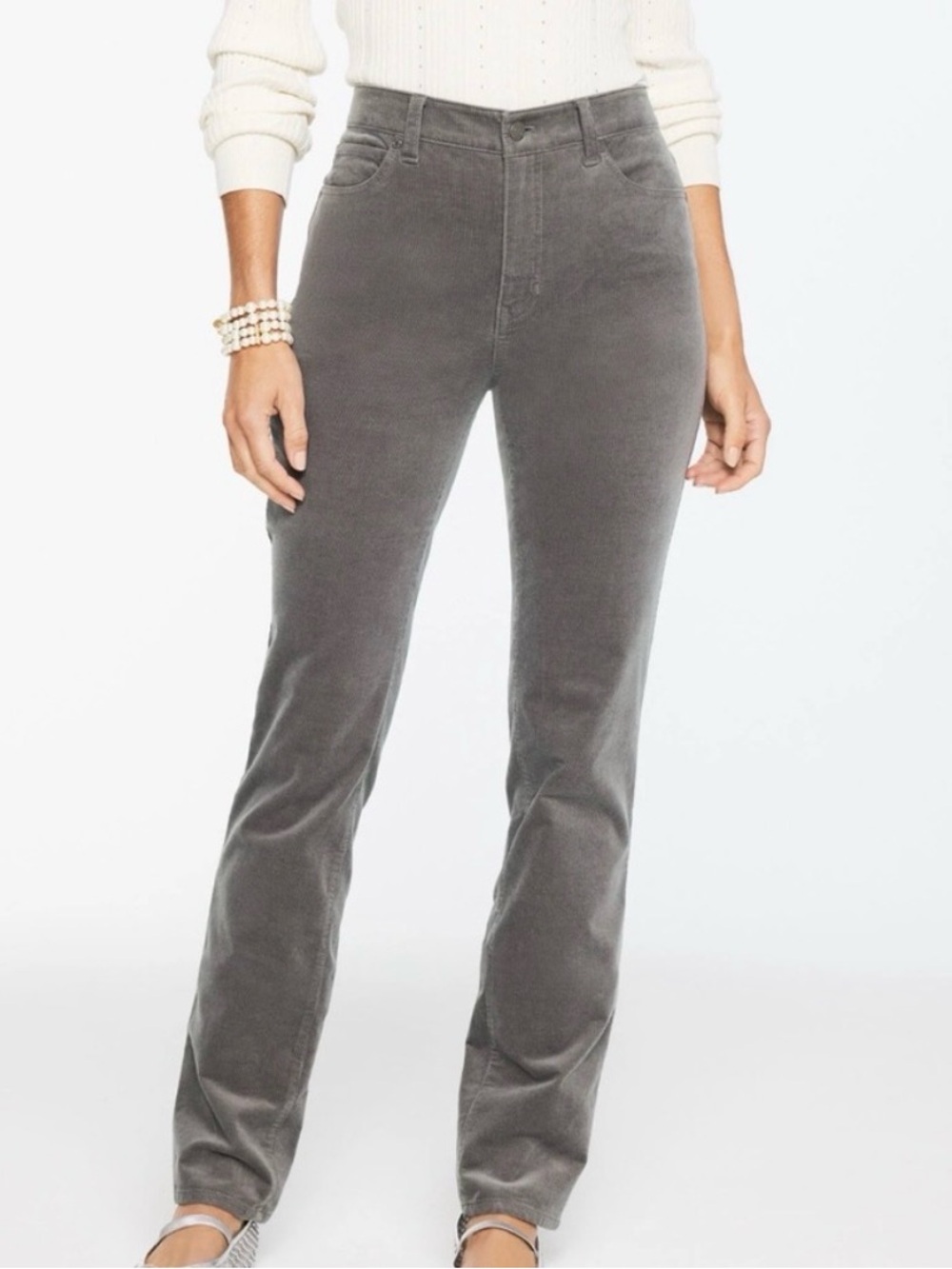 Talbots Corduroy Straight-Leg Pant in Gray 212
